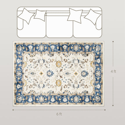 Machine Washable Area Rug 4x6