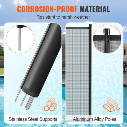 Pool Fence, 4 X 72 FT Pool Fences For Inground Pools, Removable Child Safety Pool Fencing, Easy DIY Installation Swimming Pool Fence, 340gms Teslin PVC Pool Fence Mesh Protects Kids And Pets