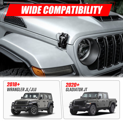 Hood Catch Hood Lock For 2018-2025 Wrangler JL Gladiator JT