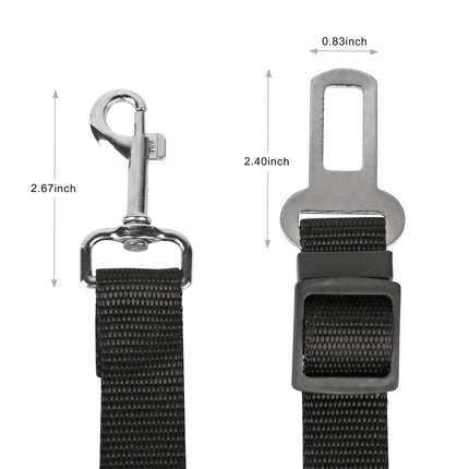 2Pcs Pet Dog Seat Belt Leash Adjustable Pet Dog Cat Safety Leads Harness Car Vehicle Nylon Fabric Seatbelt Strap