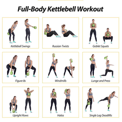 15lbs Kettlebell Set, Strength Training Kettlebells Weight Set For Women, Vinyl Coated Kettle Bell For Home Gym Workout Weight Lifting Equipment, Comfortable Grip Wide Handle Weights