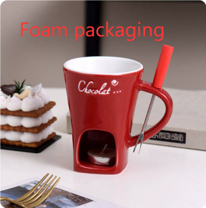 Fondue Mug Set Chocolate Cheese Ice Cream Fondue Maker Kit Individual Butter Melter Cup Small Warmer Kitchen Gadgets