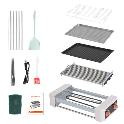 3 In 1 Electric Hot Dog Roller Machine With Grill & Griddle 6-Roller Hot Dog Cooker Smokeless Non-Stick Indoor Outdoor With 3 Temp Levels For BBQ Sausages Skewers Burgers Vegetables