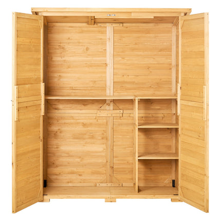 Outdoor Wooden Storage Shed Waterproof Garden Tool Metal Shed 55x67.5 Inch