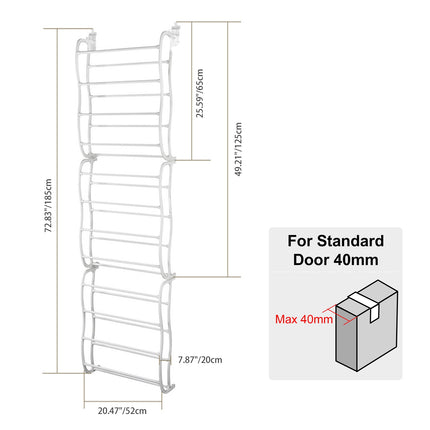 36 Pairs Over-The-Door Shoe Rack 12 Layers Wall Hanging Closet Shoe Organizer Storage Stand