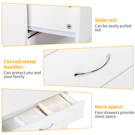 4 Drawers, 2 USB  2 Sockets, Bedside Table