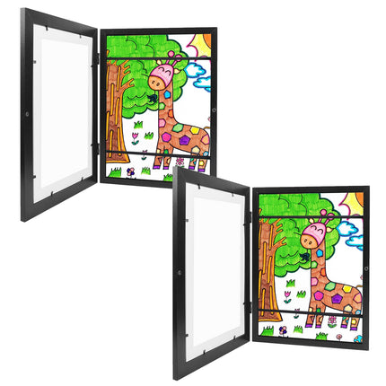 Kids Art Frame Front Opening Wooden Frame Artwork Display Storage Frame A4 Picture Frame Wall Display For Photo Art Projects Picture Children Drawing