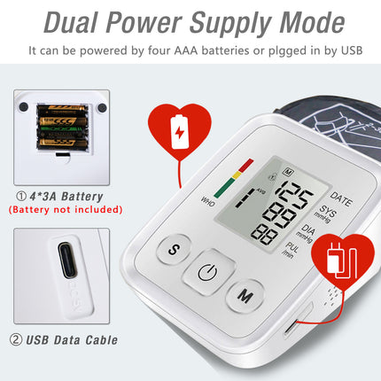Digital Blood Pressure Monitor Automatic Cuff BP Heart Rate Machine Pulse Meter