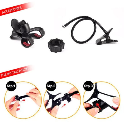 Universal Lazy Mobile Phone Gooseneck Stand Holder Flexible Bed Desk Table Clip