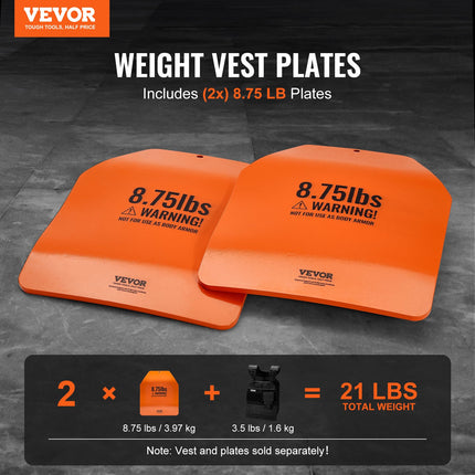 Curved Weight Vest Plates, 8.75 LB Pairs, Premium Steel Weighted Plates, Contoured Ergonomic Fit – WODs, Additional Weight For Weight Vests, For Strength Training, Running, Heavy Workouts