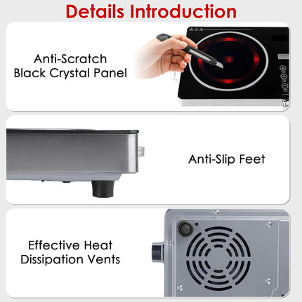 1Pc Electric Ceramic Stove Electric Cooktop Hot Plate Infrared Countertop Burner Sing Double Burner Options
