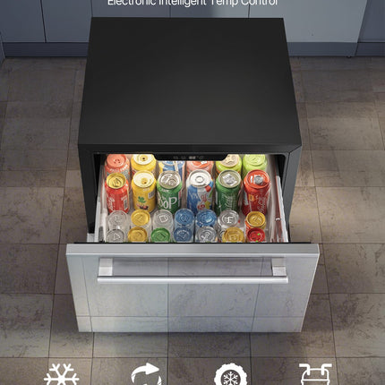 24 Inches Drawer Refrigerator Stainless Steel Dual Drawer Fridge For Home