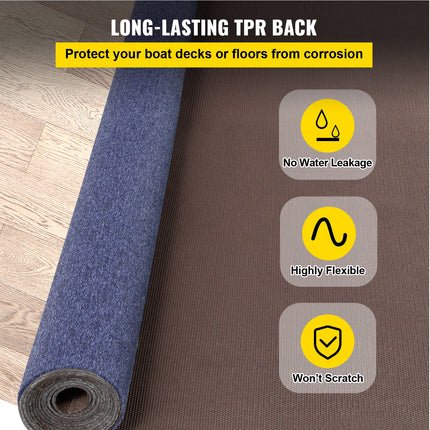 Deep Blue Marine Carpet 5.9 Ft X 36 Ft Marine Carpeting Marine Grade Carpet For Boats With Waterproof Back Outdoor Rug For Patio Porch Deck Garage Outdoor Area Rug Runner Non-Slide Porch Rug