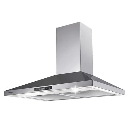30 Inch Range Hood Wall Mounted 450 CFM Touch Panel Kitchen Stainless Steel Vented