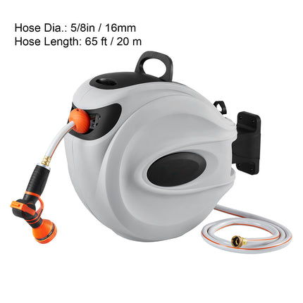 VEVOR Retractable Hose Reel Water Hose Reel   Swivel Wall-Mounted