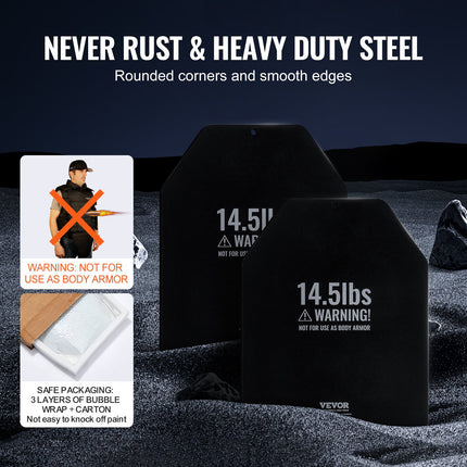 Weight Vest Plates, 14.5 LB Pairs, Premium Steel Weighted Plates, Contoured Ergonomic Fit – WODs, Additional Weight For Weight Vests, For Strength Training, Running, Fitness, Heavy Workouts