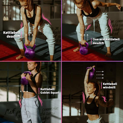 10lbs Kettlebell Set, Strength Training Kettlebells Weight Set For Women, Vinyl Coated Kettle Bell For Home Gym Workout Weight Lifting Equipment, Comfortable Grip Wide Handle Weights