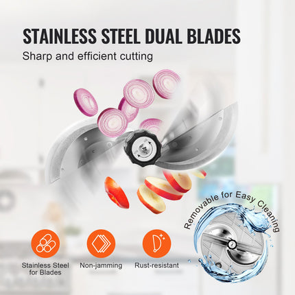 Electric Vegetable Slicer, 0-0.5'/0-12mm Thickness Adjustable Commercial Slicer Machine, Convertible To Manual, Stainless Steel Food Cutter Slicing Machine, For Potato, Lemon, Tomato, Apple