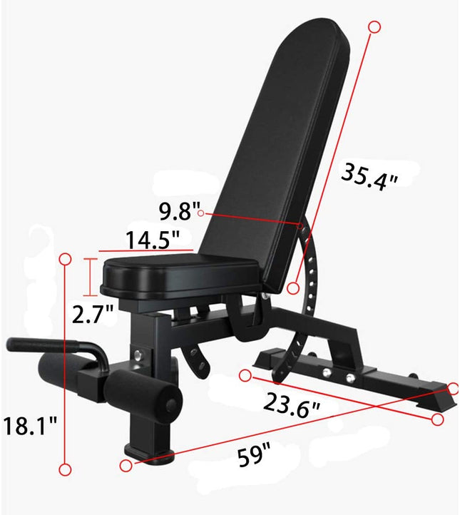 Adjustable Strength Training Bench Press Home Full Body Workout Foldable Weight Benches Gym Multi-functional Fitness Dumbbell Chair