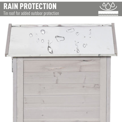 Wooden Garden Cabinet 4-Tier Storage Shed Lockable Organizer w/ Foot Pad Handle