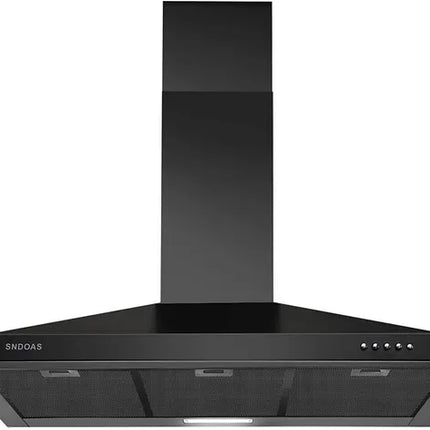Range Hood 36 Inch Black Wall Mount Range Hood In Black Stainless Steel Kitchen Vent Hood