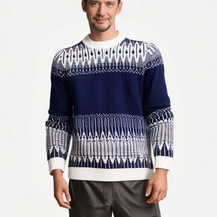 Men's Knitted Sweater Fashion Long-sleeved Pullover Tops Fall And Winter Clothing