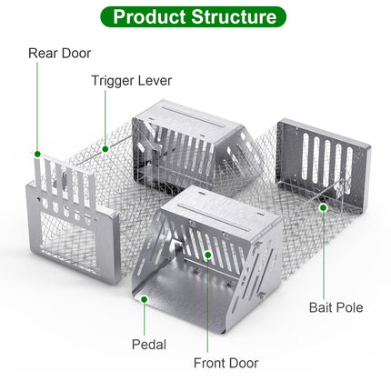 1Pc Automatic Continuous Rat Trap Single Door Mouse Cage Humane Live Animal Trap Cage Indoor Outdoor For Small Rodents Mice Voles