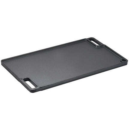 VEVOR Reversible Grill Griddle, Pre-Seasoned Cast Iron Griddle, Rectangular Double Burner Griddle Pan, Non-Stick Family Pan Cookware With Handles, Flat Top Plate For BBQ, Gas Grill, Black