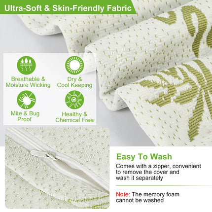 S-L Size Options -- 1Pc Bamboo Memory Foam Sleep Pillow Contoured Cervical Orthopedic Pillow Neck Support Breath Pillow