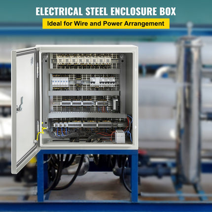 NEMA Steel Enclosure, 16 X 16 X 8'' NEMA 4X Steel Electrical Box, IP66 Waterproof & Dustproof, Outdoor/Indoor Electrical Junction Box, With Mounting Plate