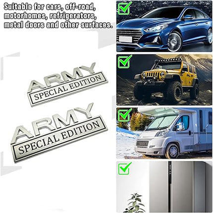 2pack Army Special Edition Emblems, Army Car Emblem 3D Badge Decal Car Truck SUV,Refrigerator Sticker,Window Display Stickers