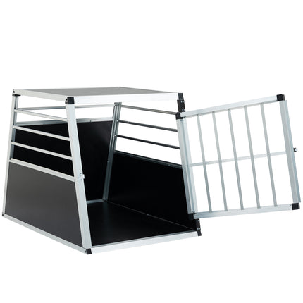 Aluminum Transport Case,  Aluminum Car Carrier, Travel Carrier, Suitable For Cats And Dogs, Black And Silver.