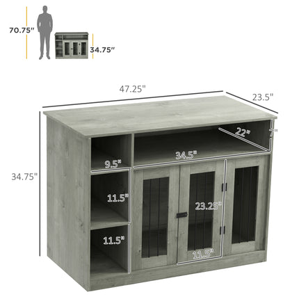 47" Dog Crate Furniture with Storage