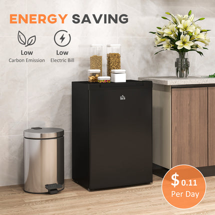 Upright Freezer, 3 Cu Ft Small Freezer with Reversible Single Door, Adjustable Thermostat for Home, Apartment, Black