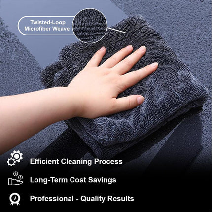15x15in YISLU Drying Towel  - Super Absorbent Car Drying Towel, Woven With Twisted Microfiber, 1300 GSM High Quality Microfiber 70 30 Mixed Twisted Microfiber