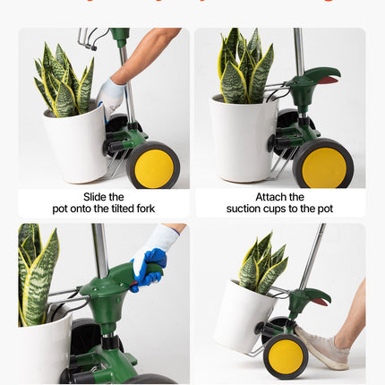 Garden Pot Mover Heavy Duty Potted Plant Mover Dolly With Adjustable Handle