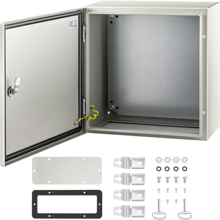 NEMA Steel Enclosure, 16 X 16 X 8'' NEMA 4X Steel Electrical Box, IP66 Waterproof & Dustproof, Outdoor/Indoor Electrical Junction Box, With Mounting Plate
