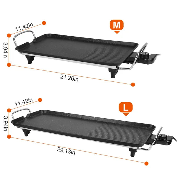 Electric Barbecue Grill Hot Plate Cooking BBQ Griddle Non-Stick Table Top Grill Griddle For Indoor Outdoor Camping Picnic