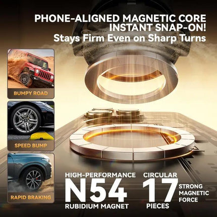 Upgraded Wireless Magnetic 360 Degree Rotating Adjustable Folding Car Phone Holder Strong Suction Power Is Suitable For Magsafe And All Smartphones