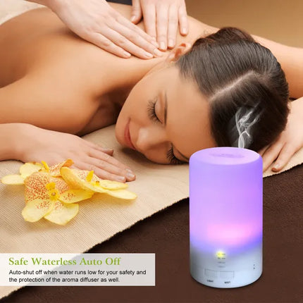 Mini Cool Mist Humidifier Ultrasonic Aroma Essential Oil Diffuser With 7 Color LED Lights 4 Timer Settings