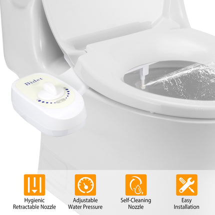 Bidet Water Spray No Electric Mechanical Bidet Toilet Seat Attachment Adjustable Water Pressure