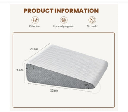 Wedge Pillow, Body Pillow , White& Grey