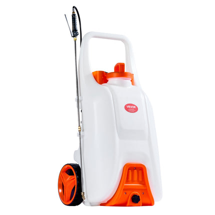 13.1Gal Battery Powered Sprayer With Cart Wheeled 0-80 PSI Electric Weed Sprayer