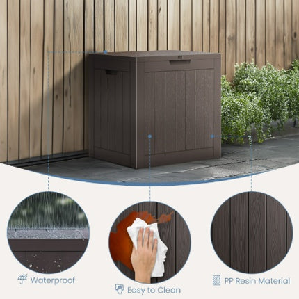 Deck Box With 31 Gallon Capacity, Weatherproof Resin Lockable Outdoor Storage For Secure Package Deliveries And Indoor Storage In Garden Or Patio