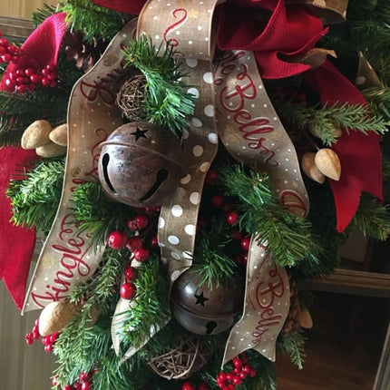 Christmas Candy Cane Wreath Xmas Teardrop Wreath Green Leaves Wreath Wall Hanging Door Garland Front Door Holiday Decoration