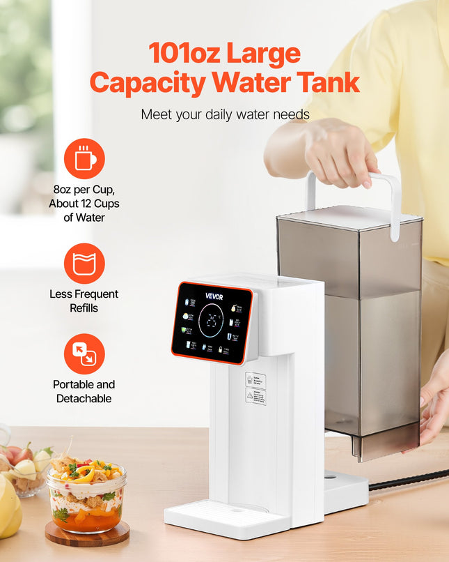Countertop Instant Hot Water Dispenser With 6 Temps 7 Volumes 101oz Tank