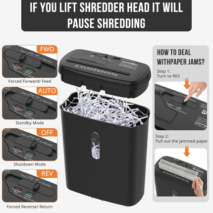 10 Strip Paper Shredder, P-2 Security Level, Equipped With A 3.17-gallon Paper Basket, CD And Credit Card Shredder, Durable And Fast Anti Paper Jam System, ETL Certified Home Office Shredder, FBA Ship
