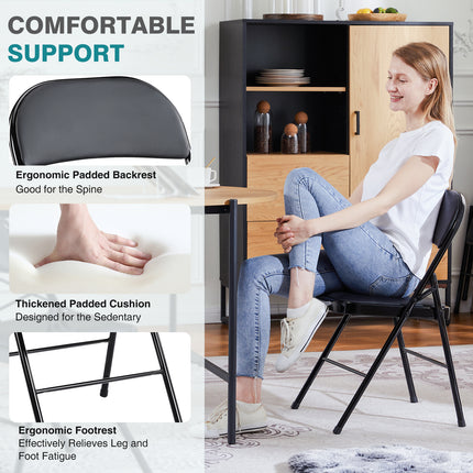Leather Upholstered Folding Chair