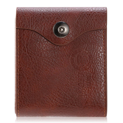 1Pc Men  Wallet PU Leather Purse Slim Card Holder Cases With 2 ID Window Coin Pocket