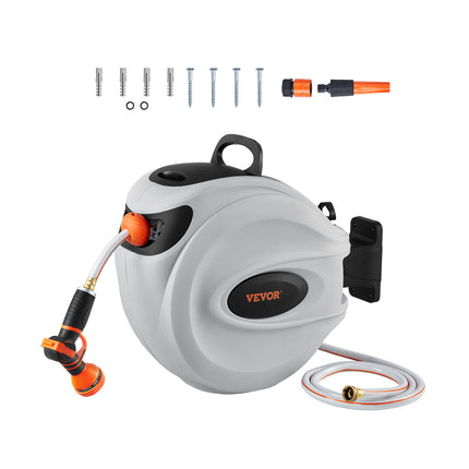 VEVOR Retractable Hose Reel Water Hose Reel   Swivel Wall-Mounted